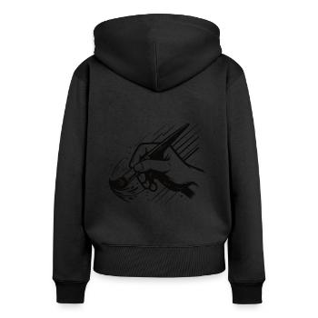 Brush Design – Express Creativity - Women's Premium Organic Zip Hoodie - black - Back - Julia (174cm)