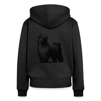 Havanese – Small Dog, Big Heart - Women's Premium Organic Zip Hoodie - black - Back - Julia (174cm)