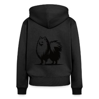 Spitz – Fluffy & Loyal, great dog design - Women's Premium Organic Zip Hoodie - black - Back - Julia (174cm)