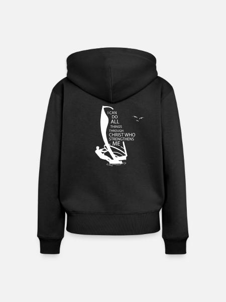 Windsurfing Segel Surfbrett Windsurfen - Frauen Premium Bio Zip Hoodie - Schwarz
