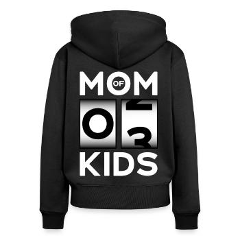 MAMAN DE 3 ENFANTS MAMAN ENCEINTE - Sweat à capuche zippé Premium bio Femme - noir - Dos - Julia (174cm)