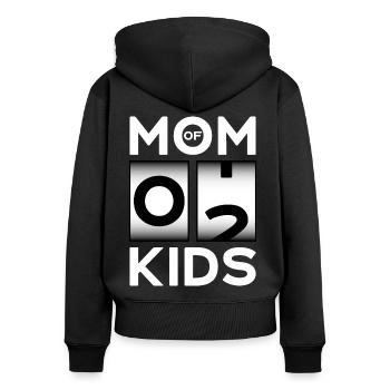 MOM OF 2 KIDS MAMA GEBURT ZWEITES KIND - Frauen Premium Bio Zip Hoodie - Schwarz - Hinten - Julia (174cm)