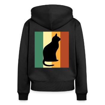 Katze Haustier - Frauen Premium Bio Zip Hoodie - Schwarz - Hinten - Julia (174cm)