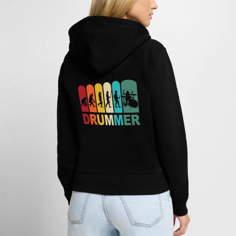 Drummer evolution drummer drums drums Women's Premium Organic Zip Hoodie