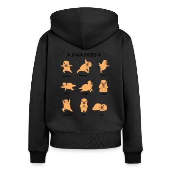 Yoga Poses - Women's Premium Organic Zip Hoodie - black - Back - Julia (174cm)