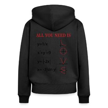Formel der Liebe - Frauen Premium Bio Zip Hoodie - Schwarz - Hinten - Julia (174cm)