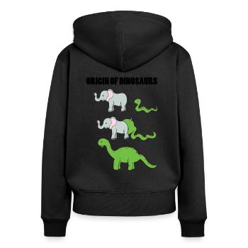 Elephant snake Dino - Women's Premium Organic Zip Hoodie - black - Back - Julia (174cm)