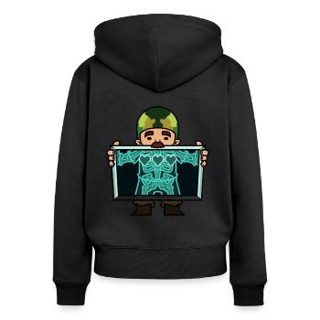 Gamer Herzen Röntgen Lustig - Frauen Premium Bio Zip Hoodie - Schwarz - Hinten - Julia (174cm)