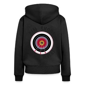 archery - Women's Premium Organic Zip Hoodie - black - Back - Julia (174cm)