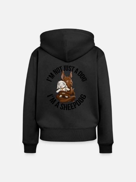 Kelpie Schafe Schokolade - Frauen Premium Bio Zip Hoodie - Schwarz