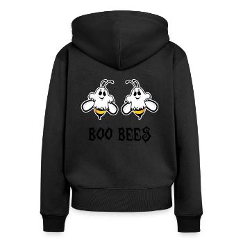 Boo Bees Funny Halloween Bee Lovers Sarcastic - Women's Premium Organic Zip Hoodie - black - Back - Julia (174cm)
