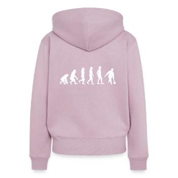 Bowling Shirt Geschenk Kegeln Kegler Verein Bowler - Frauen Premium Bio Zip Hoodie - Altrosa - Hinten - Julia (174cm)