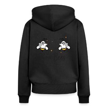 Boo Bees Teacher Lady Funny Halloween Costume - Women's Premium Organic Zip Hoodie - black - Back - Julia (174cm)
