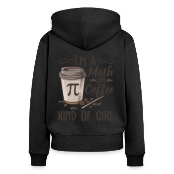 Je suis un cadeau drôle de fille et de maths - Sweat à capuche zippé Premium bio Femme - noir - Dos - Julia (174cm)