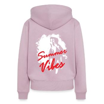 2reborn Summer Vibes sexy Bikini Girl Beach Party - Frauen Premium Bio Zip Hoodie - Altrosa - Hinten - Julia (174cm)