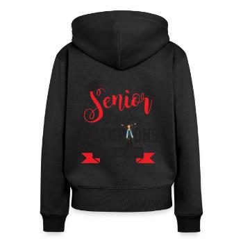 Personalized Senior Men Senior Skip Day Champions - Frauen Premium Bio Zip Hoodie - Schwarz - Hinten - Julia (174cm)