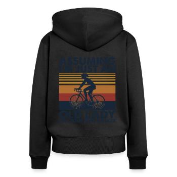 En supposant que je ne suis qu'une vieille dame, votre première erreur - Sweat à capuche zippé Premium bio Femme - noir - Dos - Julia (174cm)