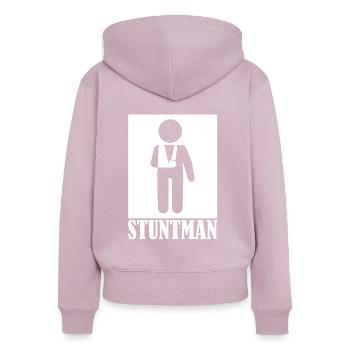 Stuntman Arm Bruch Knochenbruch - Frauen Premium Bio Zip Hoodie - Altrosa - Hinten - Julia (174cm)
