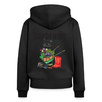 Gardening Because Murder Is Wrong - Women's Premium Organic Zip Hoodie - black - Back - Julia (174cm)