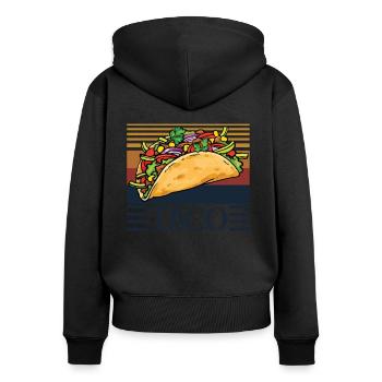 Taco Matching Daddy and Baby - Frauen Premium Bio Zip Hoodie - Schwarz - Hinten - Julia (174cm)