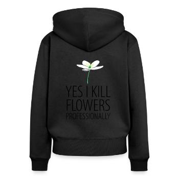 Florist florist flowers wood anemone anemone - Women's Premium Organic Zip Hoodie - black - Back - Julia (174cm)