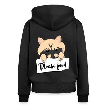 Lustige Waschbär Sprüche Retro Waschbären Raccoon - Frauen Premium Bio Zip Hoodie - Schwarz - Hinten - Julia (174cm)