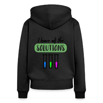 Chimistes - Sweat à capuche zippé Premium bio Femme - noir - Dos - Julia (174cm)