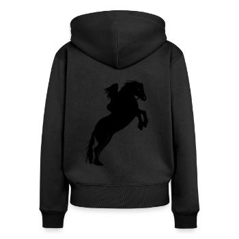 Riding horse show jumping horses riders - Women's Premium Organic Zip Hoodie - black - Back - Julia (174cm)