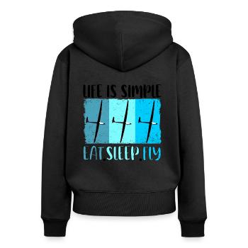 Glider Gliding Gliding Glider - Women's Premium Organic Zip Hoodie - black - Back - Julia (174cm)