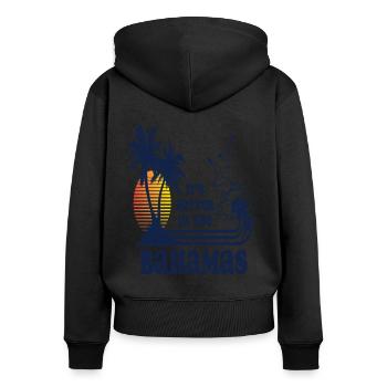 It's Better in the Bahamas Vintage 80s 70s T-Shirt - Women's Premium Organic Zip Hoodie - black - Back - Julia (174cm)