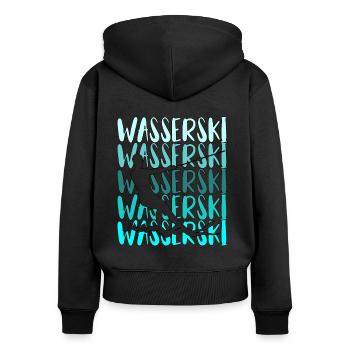 Wasserskier Wasserski Wasserskifahrer - Frauen Premium Bio Zip Hoodie - Schwarz - Hinten - Julia (174cm)