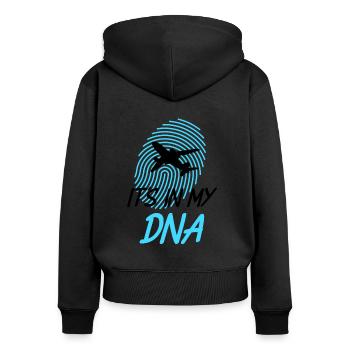 Pilot Aircraft Pilot Airplane Flight Attendant Saying - Women's Premium Organic Zip Hoodie - black - Back - Julia (174cm)