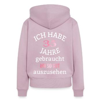 35 Jahre 35. Geburtstag Frauen Geschenk lustig - Frauen Premium Bio Zip Hoodie - Altrosa - Hinten - Julia (174cm)