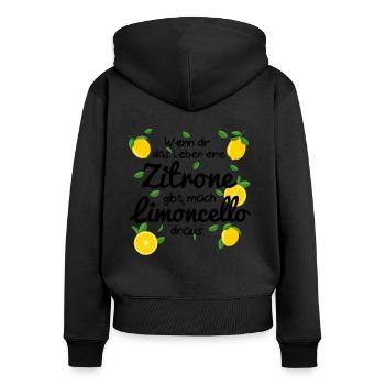 Limoncello Zitronen Italien Tequila Lemon Geschenk - Frauen Premium Bio Zip Hoodie - Schwarz - Hinten - Julia (174cm)