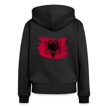 Kosova Albaner Adler Kosovo Albanien Geschenk - Frauen Premium Bio Zip Hoodie - Schwarz - Hinten - Julia (174cm)