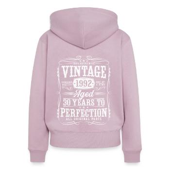 30 Geburtstag Vintage 1992 Jahrgang geboren - Frauen Premium Bio Zip Hoodie - Altrosa - Hinten - Julia (174cm)