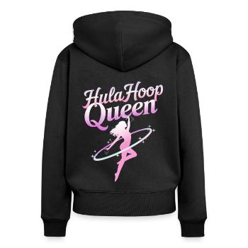 Tanzreifen Mädchen Tänzer Reifen - Frauen Premium Bio Zip Hoodie - Schwarz - Hinten - Julia (174cm)