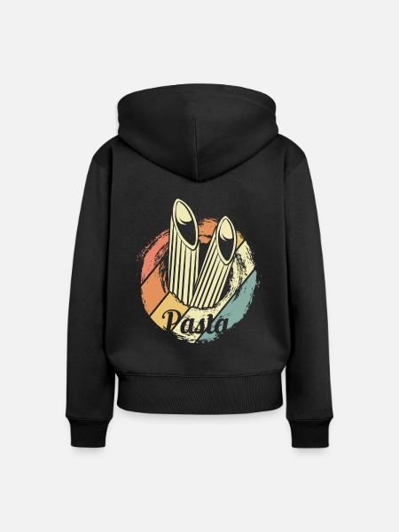 Pasta - Frauen Premium Bio Zip Hoodie - Schwarz