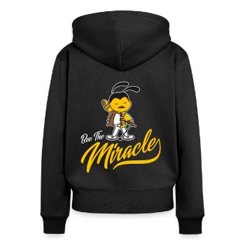 Bee Freddie Queen Mercury Chanteur Idée Cadeau - Sweat à capuche zippé Premium bio Femme - noir - Dos - Julia (174cm)
