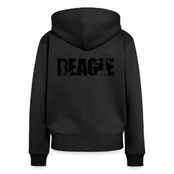 BEAGLE Chien de chasse Chasseur Chiens Wilsigns - Sweat à capuche zippé Premium bio Femme - noir - Dos - Julia (174cm)