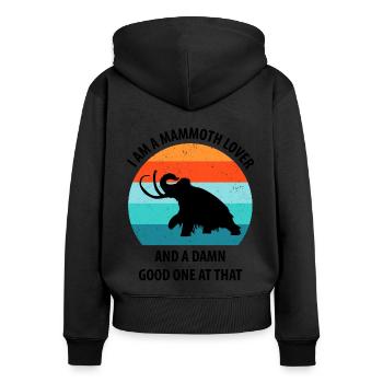 Drôle de mammouth âge de pierre âge glaciaire conception préhistorique - Sweat à capuche zippé Premium bio Femme - noir - Dos - Julia (174cm)