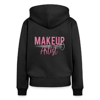 Makeup Artist Shirt Gift - Women's Premium Organic Zip Hoodie - black - Back - Julia (174cm)