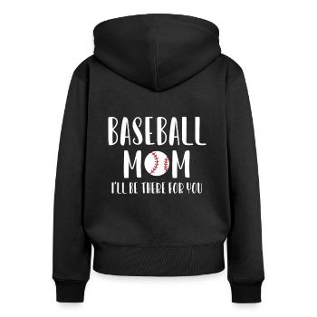 Baseball Maman Je serai là pour toi Chemise - Sweat à capuche zippé Premium bio Femme - noir - Dos - Julia (174cm)