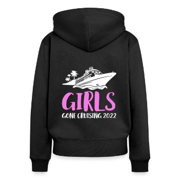 Girls Gone Cruise 2022 Cadeau Chemise - Sweat à capuche zippé Premium bio Femme - noir - Dos - Julia (174cm)