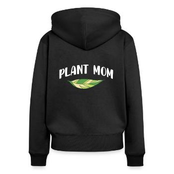Plant Mom Shirt Gardener Mother Mother's Day Mom - Women's Premium Organic Zip Hoodie - black - Back - Julia (174cm)