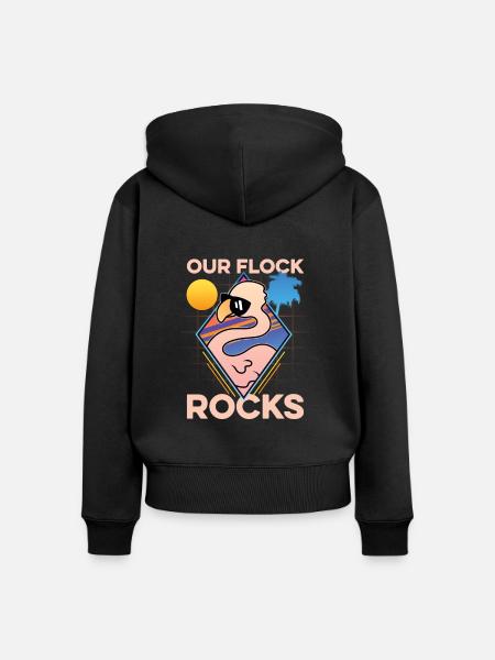 Unser Flock Rocks - Frauen Premium Bio Zip Hoodie - Schwarz