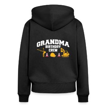Grandma Birthday Crew Shirt Gift - Women's Premium Organic Zip Hoodie - black - Back - Julia (174cm)