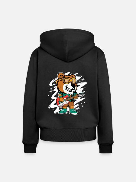 Tiger-gitarrist Cooler - Frauen Premium Bio Zip Hoodie - Schwarz