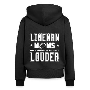 Les mamans de lineman aiment une mère normale seulement plus fort - Sweat à capuche zippé Premium bio Femme - noir - Dos - Julia (174cm)