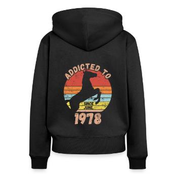 Birthday Horses Riding June 1978 - Women's Premium Organic Zip Hoodie - black - Back - Julia (174cm)